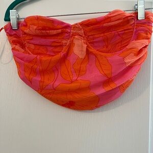 Pink and Orange Floral Crop Top